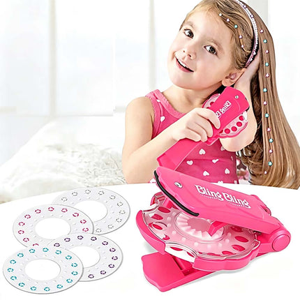Diamond Hair Sparkle Stapler Machine Tools Kit Gems for Shirt Decor Girls Hair Makeup