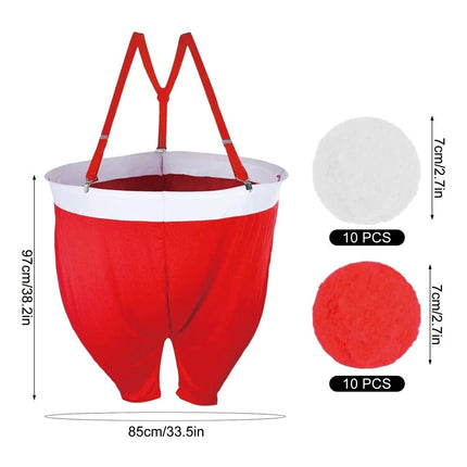 Santa Pants Snowball Fight Red and White Christmas Fake Snowball Activity Christ