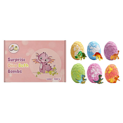6Pcs Dinosaur Egg Bath Bombs For With Surprise Toys Inside Bath Salt Ball