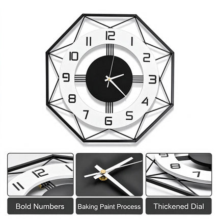 42cm Modern Large Wall Clock, Wall Hanging Clock for Living Room Decor