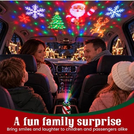 Merry Christmas Car Interior Projector Light USB Holiday Lamp 24 Patterns