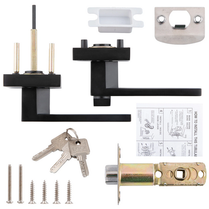 Entrance Door Handle Set Keyed Entry Lock Knob Privacy Passage Bedroom Bath