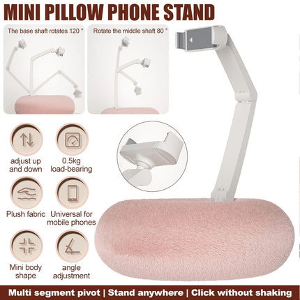 Fuzzy Bowl Phone Holder, Tablet Pillow Stand, Adjustable Phone Holder for Beds
