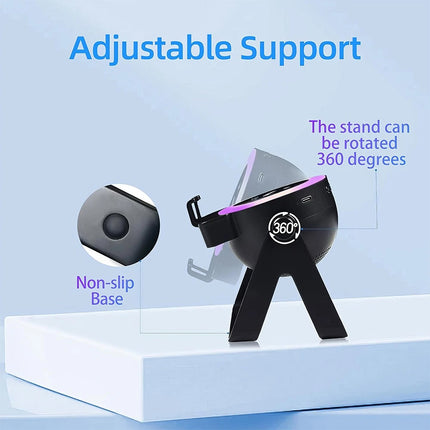 4 in 1 Rotatable Phone Stand with Wireless Induction Audio Speaker Phone Holders
