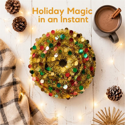 Foldable Christmas Tree Retractable Tinsel Tree Holiday Decor Gold and colors