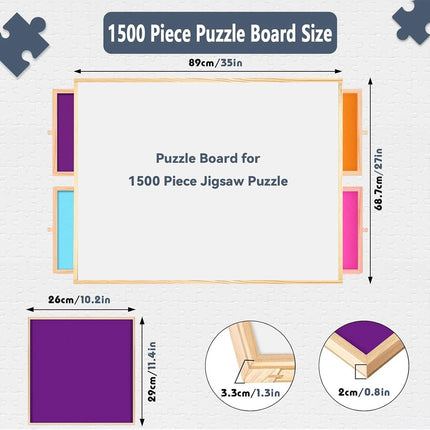 1500PCS Puzzle Table Tilting Adjustable Jigsaw Puzzle Board 4 Drawers 89x68cm