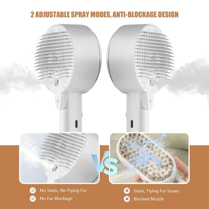 White Spritz Defur Comb For Cats Pet Dog Water Steam Brush Spray Comb For Grooming