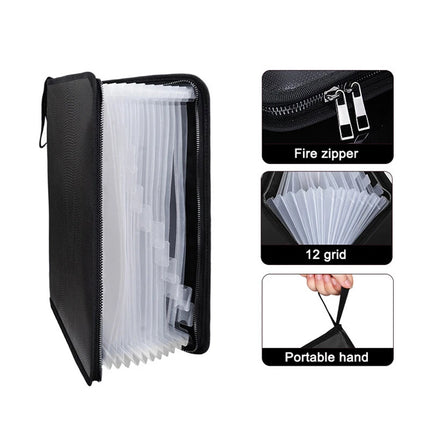 Fireproof Document Bag Waterproof Storage Pouch for Document File Cash Holder
