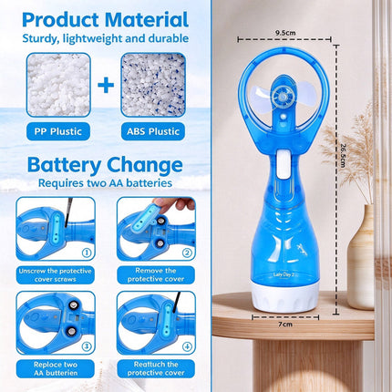 Portable Hand Held Water Spray Misting Fan Travel Mini