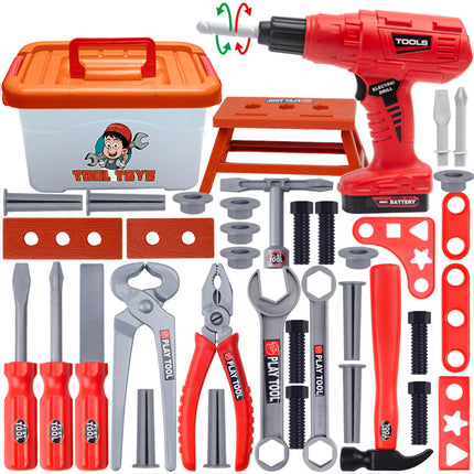 Simulation Tool Set with Toy Drill Tool Box Pretend for Play Construction