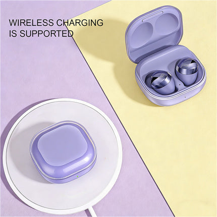 Purple Silicone Protective Cover Case Clear Samsung Galaxy Buds 2 Live Pro Earbuds With