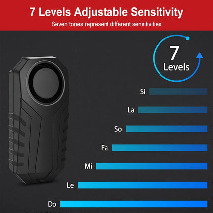 Vibration Sensing Alarm Kit for Bicycle Motorcycle with Remote Controller 113dB Sound
