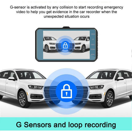Dash Cam 4 Inch LCD Car DVR Driving Recorder Dual Lens Camera 1080P Vehicle Video