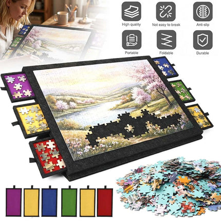 Felt Puzzle Board Felt Jigsaw Puzzle Board Tilting Puzzle Table 1000Pcs Storage