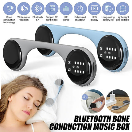 Under-Pillow Bone Conduction Sleep Speaker Bluetooth 5.4, White Noise,Sleep Aid Grey
