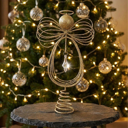 Sparkling Christmas Tree Top Angel Decoration Xmas Tree Top Ornament New Year