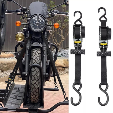 2PCS Automatic Retractable Ratchet Tie-Down Straps Self Retracting Straps