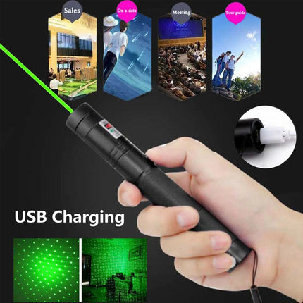 990Miles Rechargeable Green Laser Pointer Pen Astronomy Lazer Star Visible Beam