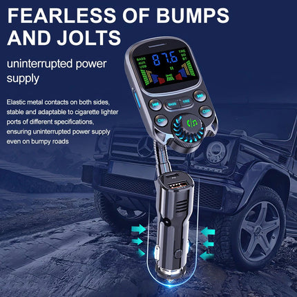 Wireless Car Bluetooth FM Transmitter MP3 Player PD USB Fast Car Charger Adapter