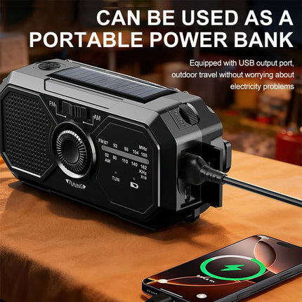 Portable Emergency Wind Up Solar Hand Crank Radio FM / AM Dynamo Power Bank