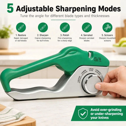 5-in-1 Kitchen Multifunctional Adjustable Knife & Scissors Sharpening Stone