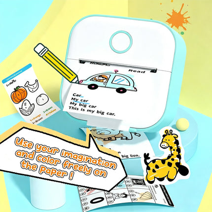 T02 Mini Pocket Bluetooth Thermal Printer Wireless Photo Inkless Sticker Green