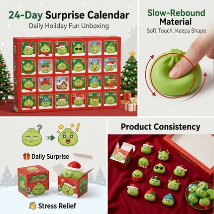 The GrinchMystery Christmas Dumpling Squishies Stress Relief Squeeze Toy Gift