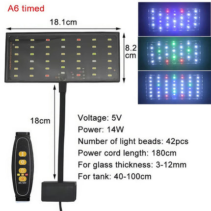 Aquarium Light Clip-On LED Lighting Full Spectrum Aqua Plant Fish Tank Bar Lamp
