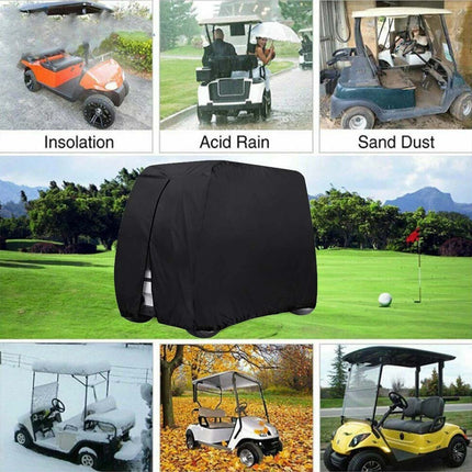 Golf Buggy Cart Cover 2 Passengers Waterproof Dust-proof Rain UV Protect Storage