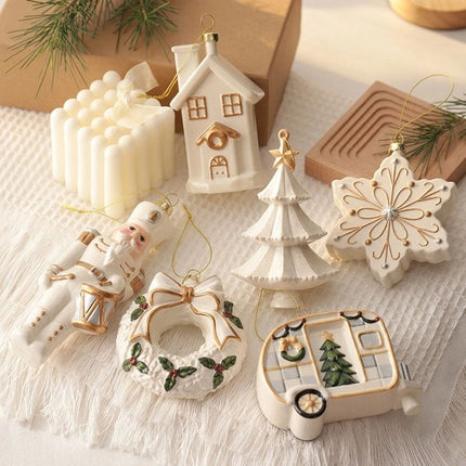 Christmas Snowflake Hanging Ornaments Plastic Holiday Home Wall Decor Pendants