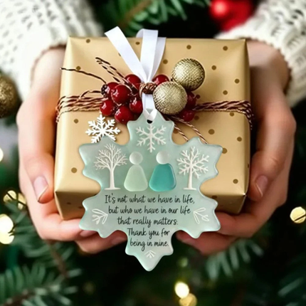 Snowflake Shaped Sea Glass Friendship Ornament Christmas Decoration Gifts