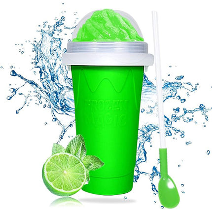 Green Slushie Maker Cup Quick Freeze Magic Squeeze Cup Milkshake Cup Ice Cream Maker