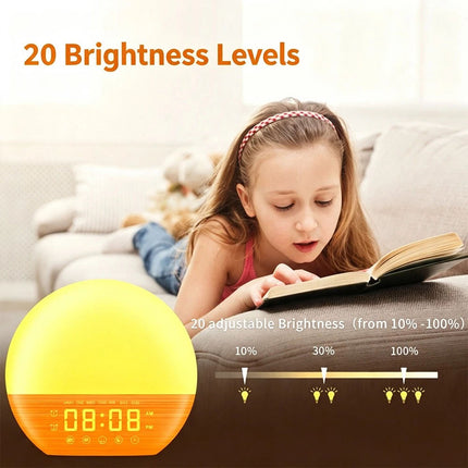 Sunrise Alarm Clock FM Radio White Noise Sleep Aid Night Lamp Bluetooth Speaker