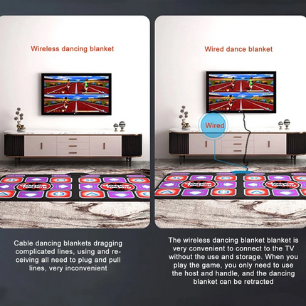 Double Dance Mat Non-Slip Wireless Dancing Step Pad Interactive Music Game