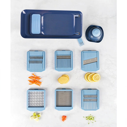 6-IN-1 Multi-function Vegetable & Fruit Dicer Chopper Slicer with Container & Hand Guard