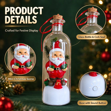 Christmas Tree Message in a Bottle with LED Voice Recording Message Decors    (Santa Claus)