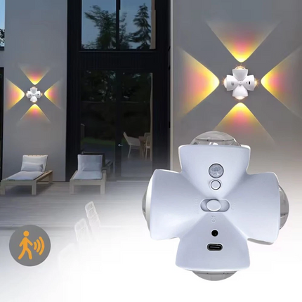 2X LED Motion Sensor Light PIR Cordless Night Light Bed Stair USB Rechargeable