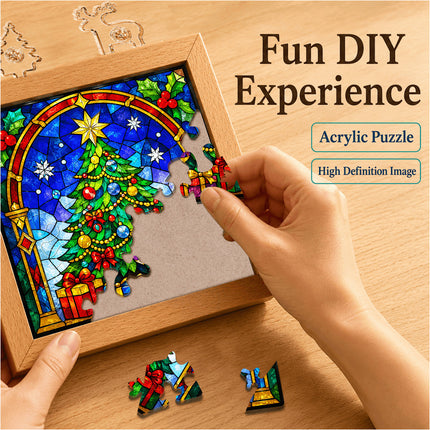 DIY Acrylic Puzzle Night Light, Christmas Stocking Treasure Puzzle Lamp