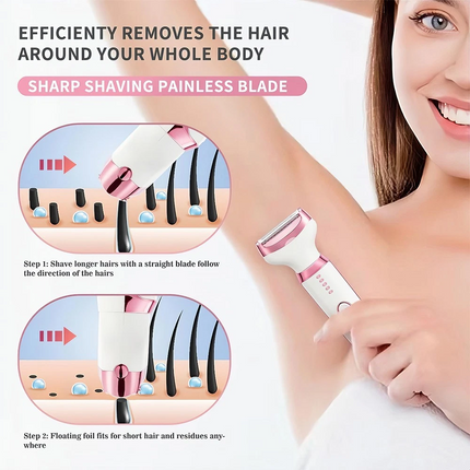 Bikini Trimmer for Women,USB Bikini Shaver,4-in-1 Electric Razors Wet & Dry