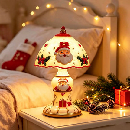 Christmas Santa Claus Resin Electric Table Lamp Festive Xmas Ornament Gift Decor Light New
