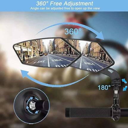 2X Bicycle Bike Cycle Handlebar Rear View Mirrors Rearview Rectangle Back Mirror