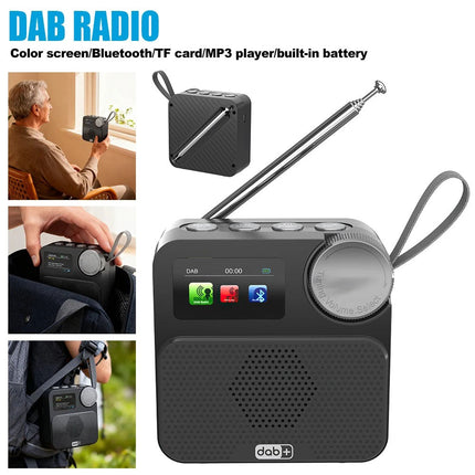 Portable Digital DAB+FM Radio & Bluetooth 5.3 Broadcasting Player Rechargeable
