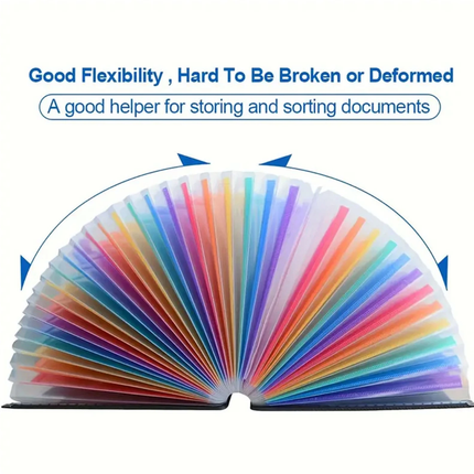 File Folder Organiser A4 25-PocketLarge Capacity Colour Document Storage Office