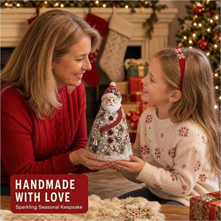 Handmade DIY Beaded Santa Tree Material Pack Festive Tabletop Decor