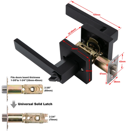 Entrance Door Handle Set Keyed Entry Lock Knob Privacy Passage Bedroom Bath