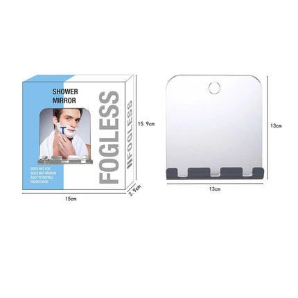 Anti-Fog Fog Free Shower Mirror Fogless Shaving Shave Mirror Bathroom with Hook