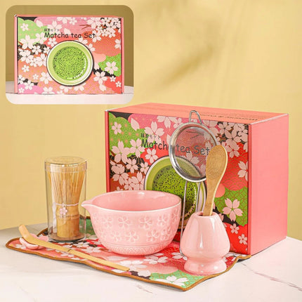 8PC with Spout Matcha Whisk Set Food Grade Japanese Chasen Stirring Perfect Gift