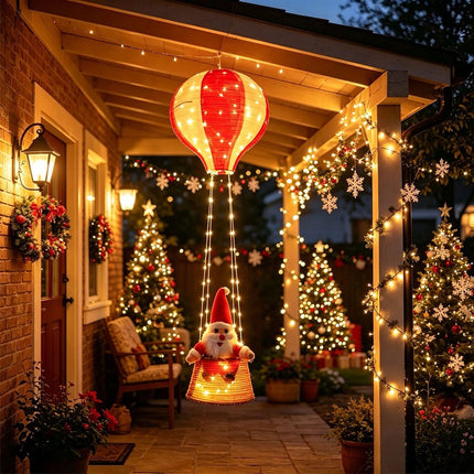 100cm Christmas Santa Claus Hot Air Balloon Lantern, Xmas Decoration AU