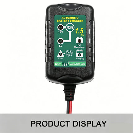 Automatic Battery Charger Maintainer Trickle for Car & Motorcycle 6V 12V 1.5A