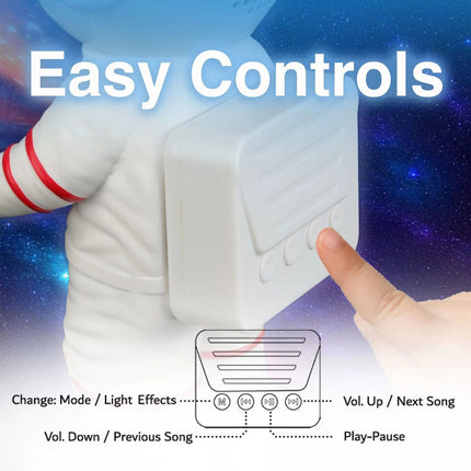 Laser Astronaut Bluetooth Speaker with Glow Light for Bedroom Decor